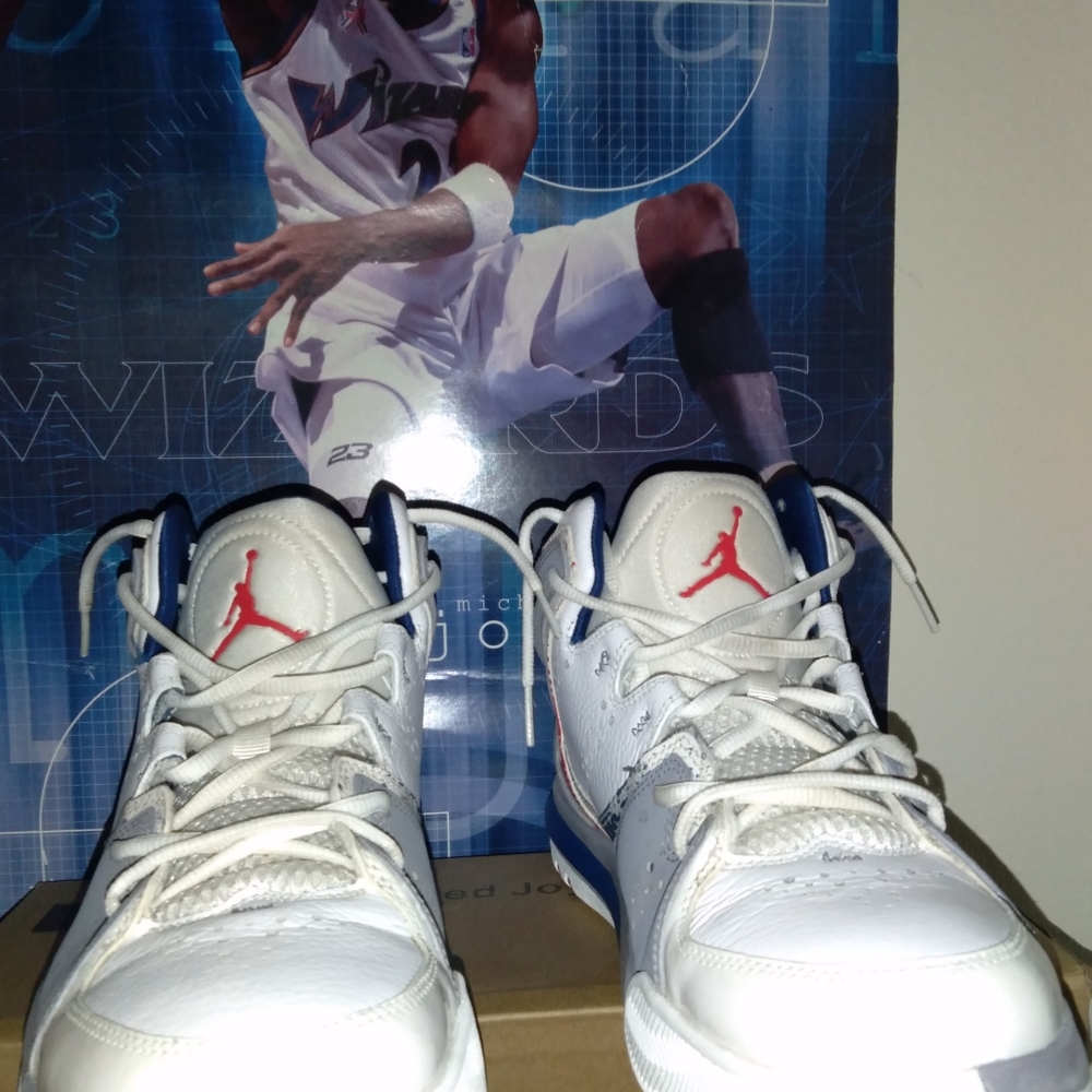 My son's size 10.5 Jordans only $36